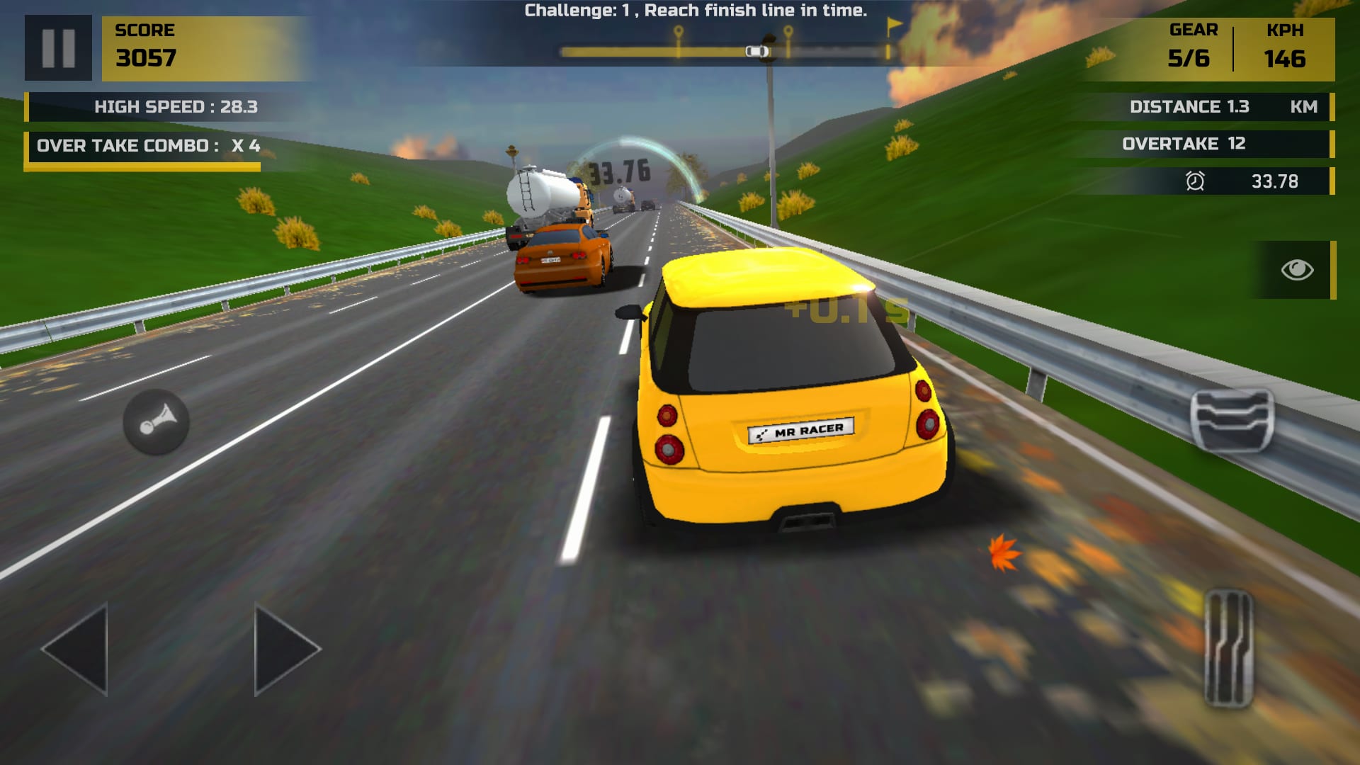 MR RACER — overtaking a tanker truck for an ×4 overtake combo at 146 km/h